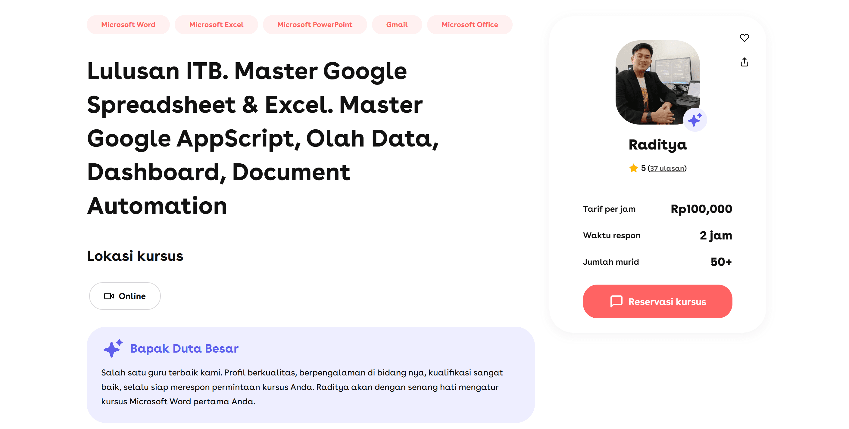 Google Spreadsheet, Excel, Google AppScript, Olah Data, Dashboard, Document Automation