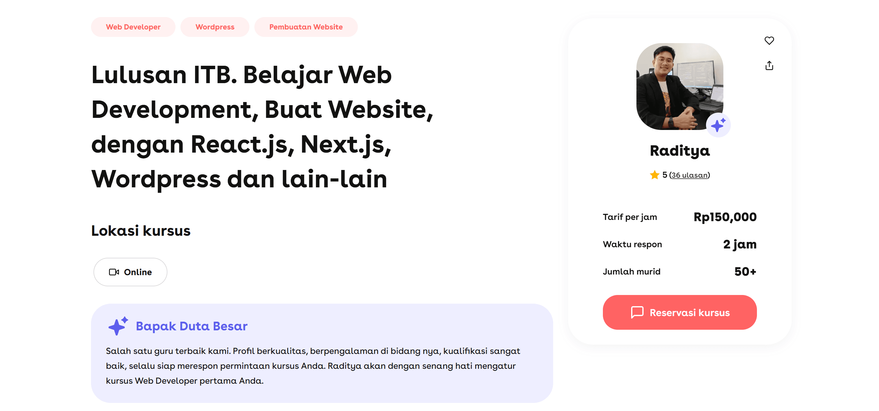 Web Development dengan React, Next.js, WordPress, dan lainnya